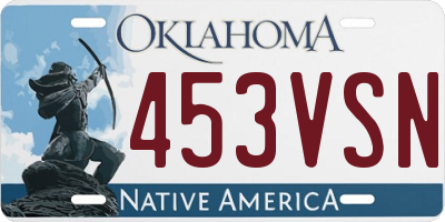 OK license plate 453VSN