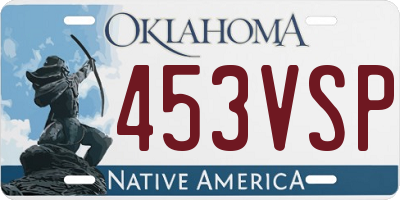 OK license plate 453VSP