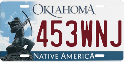OK license plate 453WNJ