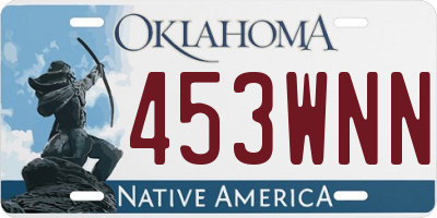OK license plate 453WNN