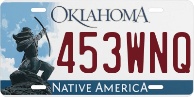 OK license plate 453WNQ