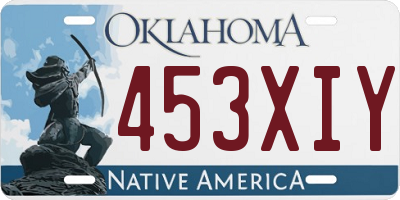 OK license plate 453XIY