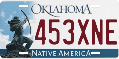 OK license plate 453XNE