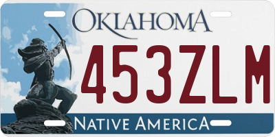 OK license plate 453ZLM