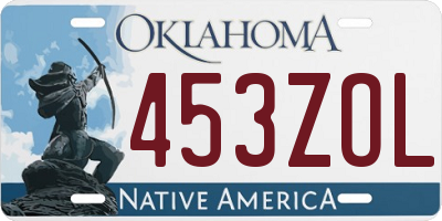 OK license plate 453ZOL