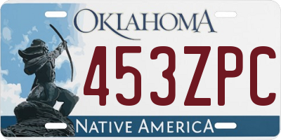 OK license plate 453ZPC