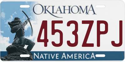 OK license plate 453ZPJ