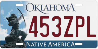 OK license plate 453ZPL