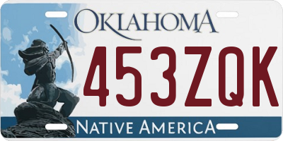 OK license plate 453ZQK