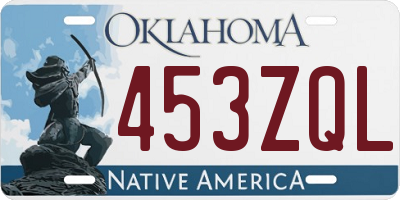 OK license plate 453ZQL
