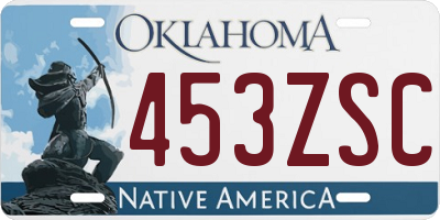 OK license plate 453ZSC