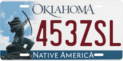 OK license plate 453ZSL