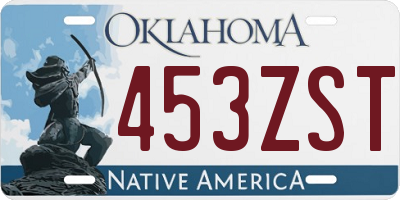 OK license plate 453ZST