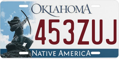 OK license plate 453ZUJ