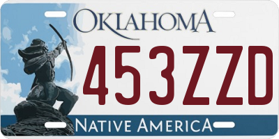 OK license plate 453ZZD