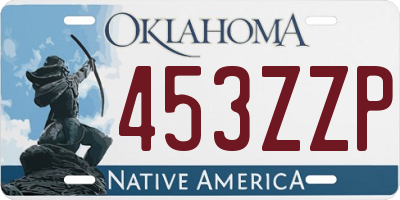 OK license plate 453ZZP