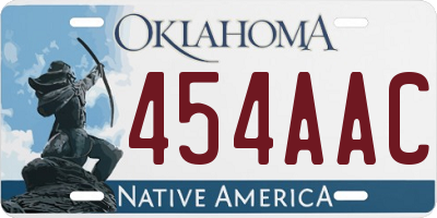 OK license plate 454AAC