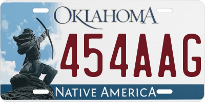 OK license plate 454AAG