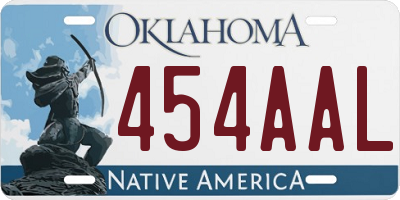 OK license plate 454AAL