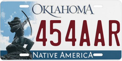 OK license plate 454AAR