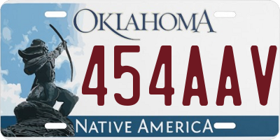 OK license plate 454AAV