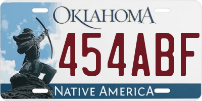 OK license plate 454ABF