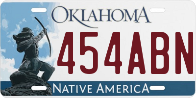 OK license plate 454ABN
