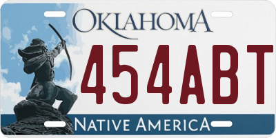 OK license plate 454ABT