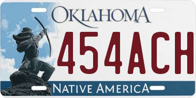 OK license plate 454ACH