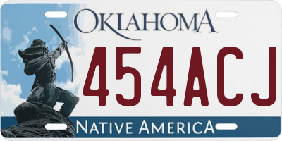 OK license plate 454ACJ