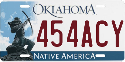 OK license plate 454ACY