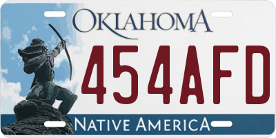 OK license plate 454AFD