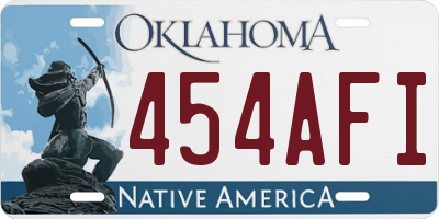 OK license plate 454AFI