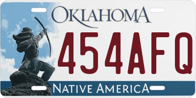 OK license plate 454AFQ