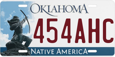 OK license plate 454AHC