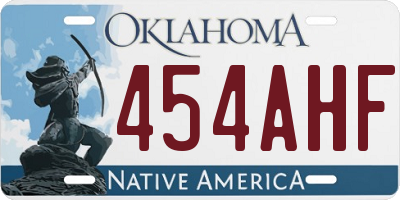 OK license plate 454AHF