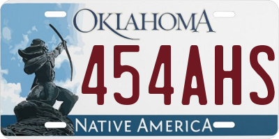 OK license plate 454AHS