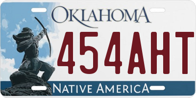 OK license plate 454AHT