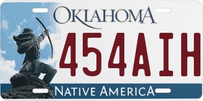 OK license plate 454AIH