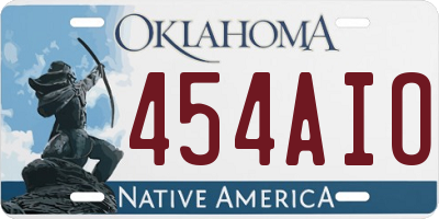 OK license plate 454AIO