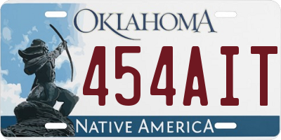 OK license plate 454AIT