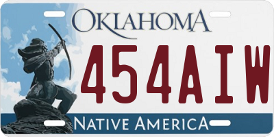 OK license plate 454AIW