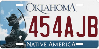 OK license plate 454AJB