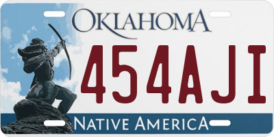 OK license plate 454AJI