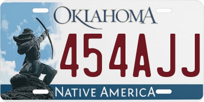 OK license plate 454AJJ