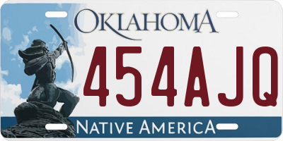 OK license plate 454AJQ