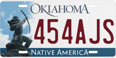 OK license plate 454AJS