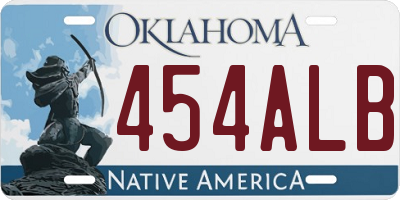OK license plate 454ALB