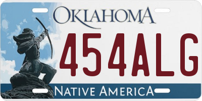 OK license plate 454ALG