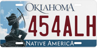 OK license plate 454ALH